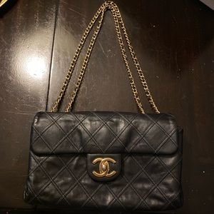 Authentic Black Gold Chain Chanel Bag